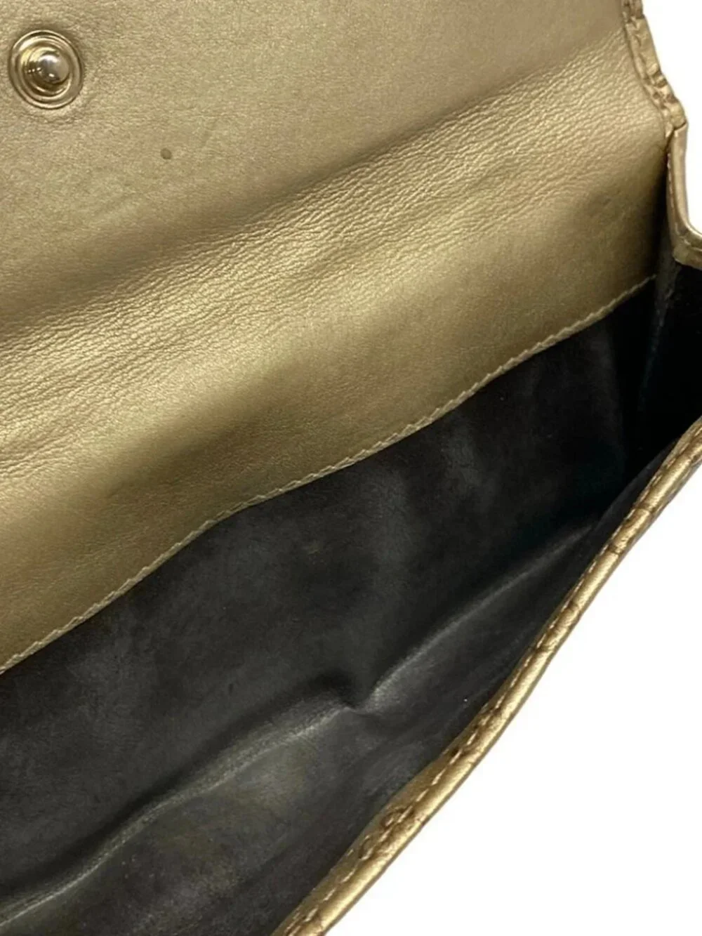 GUCCI Micro-Guccissima / Metal Bar 257012 Gold Leather Long Wallet - Picture 4 of 7